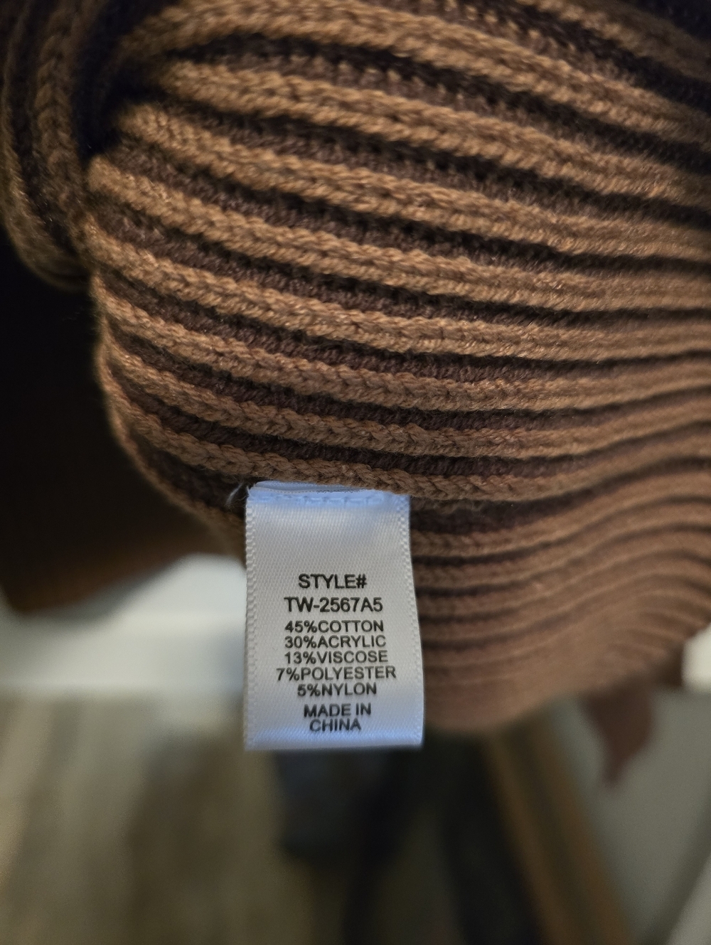 Zenana Ribbed Pullover Sweater - Brown - Picture 4 of 4